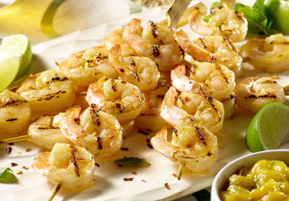 mango marinated grilled shrimp with mango chutney recipe